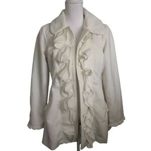 JOLT OFF WHITE RUFFLE COAT SZ.L GUC.